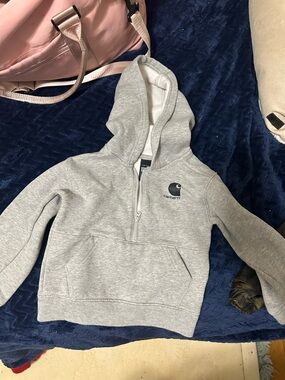 Carhartt Kids Light Gray Half-Zip Hoodie